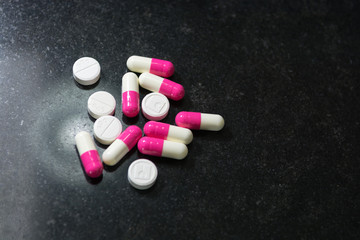 Prescription for medicines Medicine in a healthy container Drugstore theme
