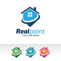 Real Point Logo Template Design Vector, Emblem, Design Concept, Creative Symbol, Icon