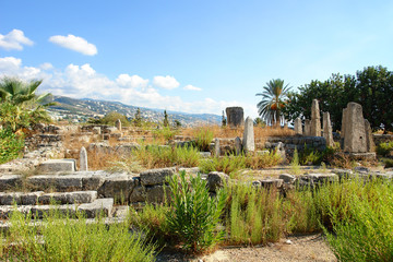 Fototapeta na wymiar Byblos, in Arabic Jubayl - city in Lebanon with remains of the early 2nd century BC Obelisk Temple