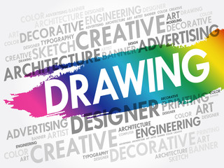 DRAWING word cloud, creative business concept background