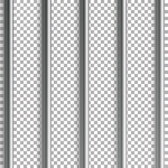 Jail Bars Vector Illustration. Isolated On Transparent Background. 3D Iron Or Steel Prison House Grid Illustration