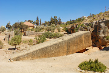 The Stone of the Pregnant Woman  -  a Roman monolith in Baalbek (ancient Heliopolis), Lebanon
