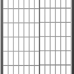 Prison Bar Or Doors. Isolated On White Steel, Iron, Metal Jail Bars. Realistic Illustration. Pokey Concept