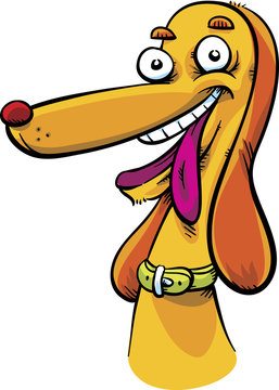 A Friendly,cartoon Dog With A Big Smile.