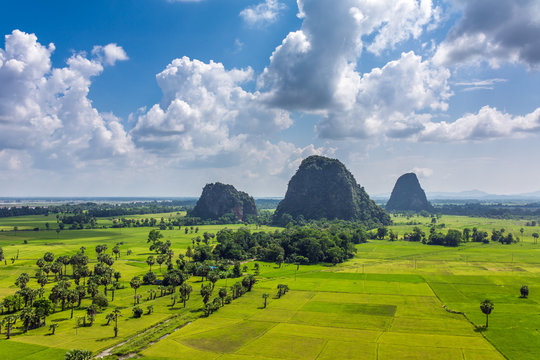 Beautiful rural landscape near Hpa-an, Kayin State, Myanmar