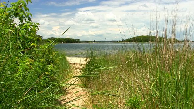 Walking path to private secluded beach at Bennets Neck Pocasset Bourne Cape Cod