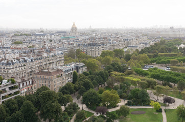 Paris park and buildings