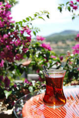 Turkish tea closeup