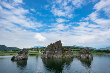 Fototapeta na wymiar Summer landscape of Dodamsambong. South Korea, Danyang-gun