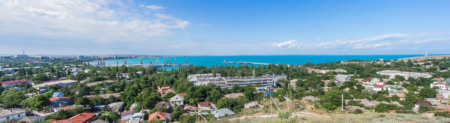 Fototapeta na wymiar Feodosia city panoramic view, Crimea, Russia