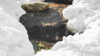 Small watercourse in the snow