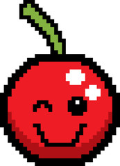 Winking 8-Bit Cartoon Cherry