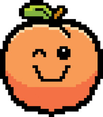 Fototapeta premium Winking 8-Bit Cartoon Peach