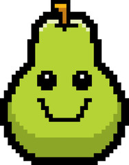 Obraz premium Smiling 8-Bit Cartoon Pear