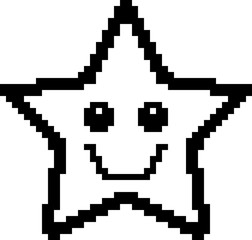Obraz premium Smiling 8-Bit Cartoon Star