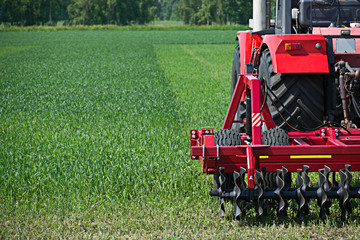 Agricultural machinery ready to cultivate the fields