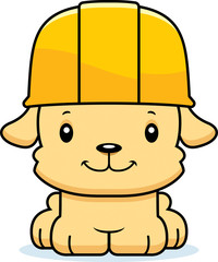 Obraz premium Cartoon Smiling Construction Worker Puppy