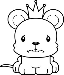 Cartoon Angry Prince Mouse