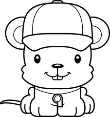 Cartoon Smiling Coach Mouse