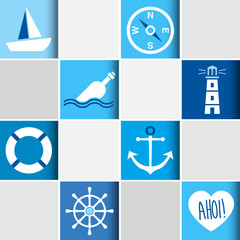 Hintergrund Maritim Icons