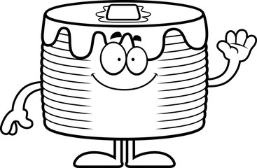 Cartoon Pancakes Waving