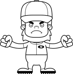 Cartoon Angry Baseball Player Sasquatch