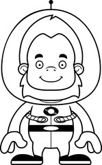 Cartoon Smiling Spaceman Sasquatch