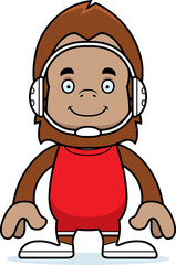 Cartoon Smiling Wrestler Sasquatch