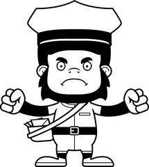 Cartoon Angry Mail Carrier Gorilla