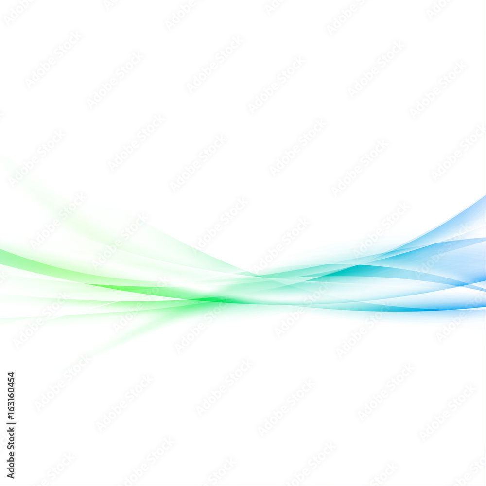 Poster fresh abstract spring smooth waves background. bright gradient smoke swoosh elegant soft green and b