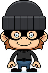Cartoon Smiling Thief Monkey