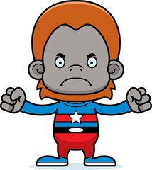 Cartoon Angry Superhero Orangutan