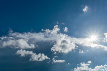 Naklejka na ściany i meble blue sky with sun and cloud.