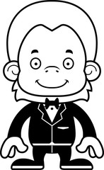 Cartoon Smiling Groom Orangutan