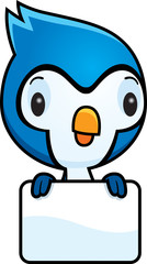 Cartoon Baby Blue Jay Sign