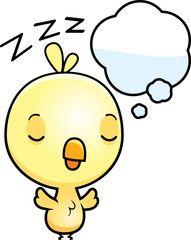 Cartoon Baby Chick Dreaming