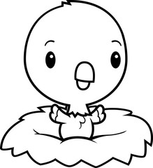 Cartoon Baby Parrot Nest