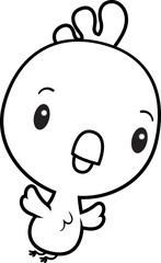 Cartoon Baby Rooster Flying