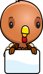 Cartoon Baby Turkey Sign