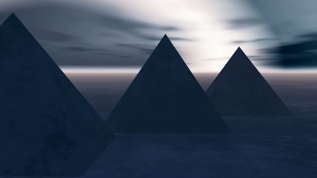 4k timelapse of the famous pyramid in Egypt at night.