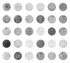 Hand drawn vector texture circles in black. Graphic design element.