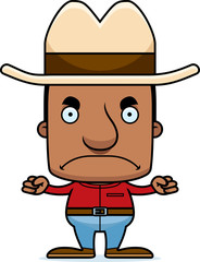 Cartoon Angry Cowboy Man