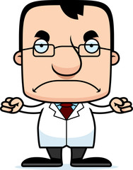 Cartoon Angry Scientist Man