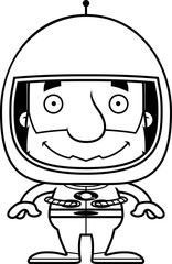 Cartoon Smiling Astronaut Man