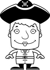 Cartoon Smiling Pirate Woman