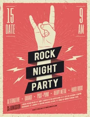 Outdoor-Kissen Rock music festival flyer. Vector illustration. © paul_craft