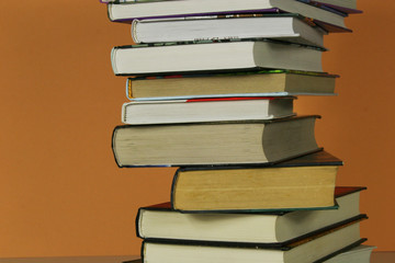 A stack of books on the table