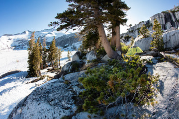 Beautiful Wilderness Campsite in Sierra Nevada Mountains
