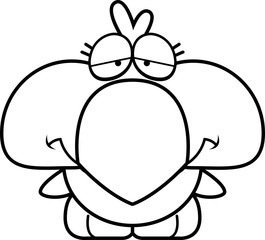 Cartoon Sad Blue Bird