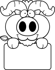 Cartoon Little Ox Sign